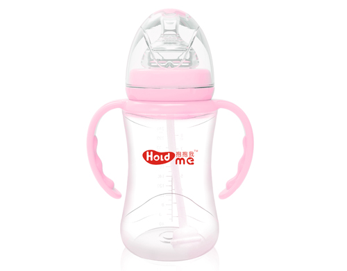 抱抱我宽口径300ml花形带柄自动PP奶瓶