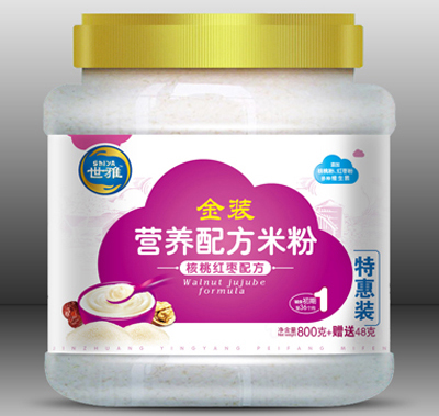 世雅金装核桃红枣营养米粉