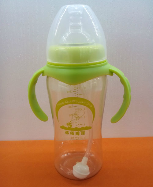 苗哺专家10安宽口弧形双耳PPSU高级奶瓶