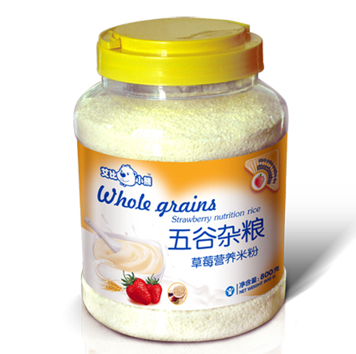 艾比小熊五谷雜糧草莓營(yíng)養米粉