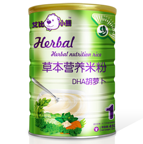 艾比小熊DHA胡蘿卜草本米粉1段聽(tīng)裝