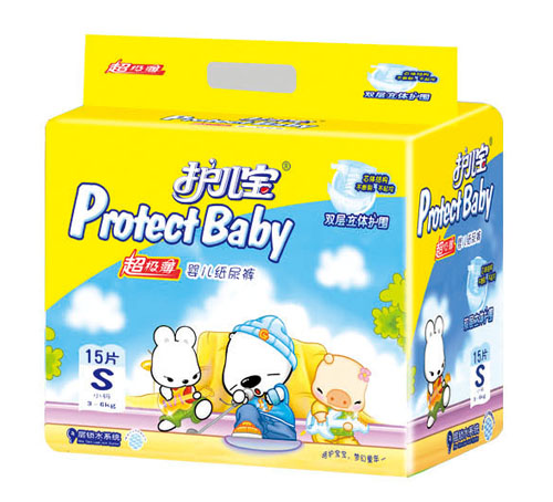 护儿宝超级薄婴儿纸尿裤S码15片