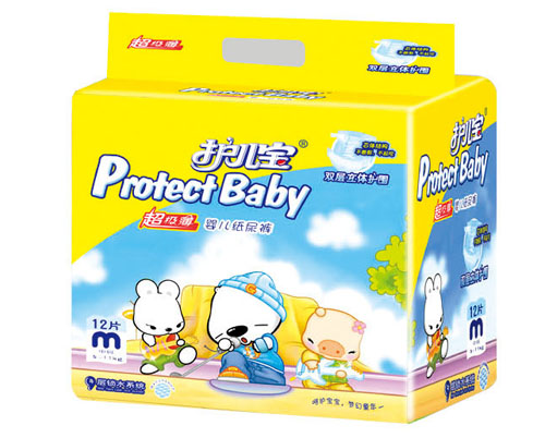 护儿宝超级薄婴儿纸尿裤M码12片