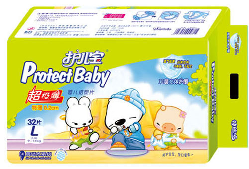 护儿宝超级薄婴儿纸尿片L码32片