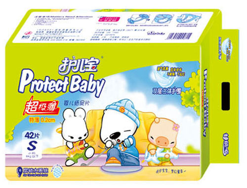 护儿宝超级薄婴儿纸尿片S码42片