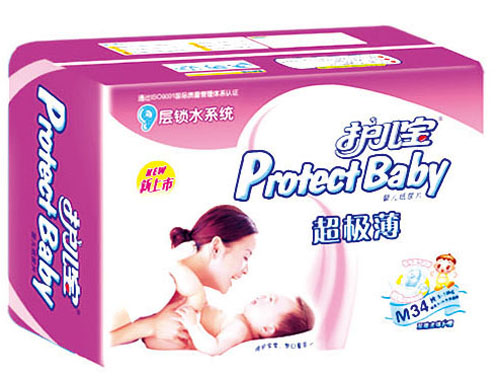 护儿宝超级薄婴儿纸尿片M码34片