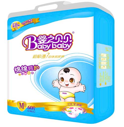 婴之贝贝超极薄尿裤中号60片