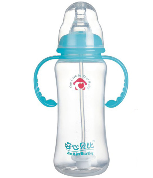 安心貝比雙柄標口自動(dòng)吸管葫蘆奶瓶300ml