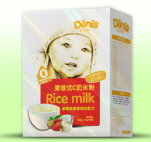 達尼斯草莓蘋(píng)果果維優(yōu)C奶米粉盒裝0段