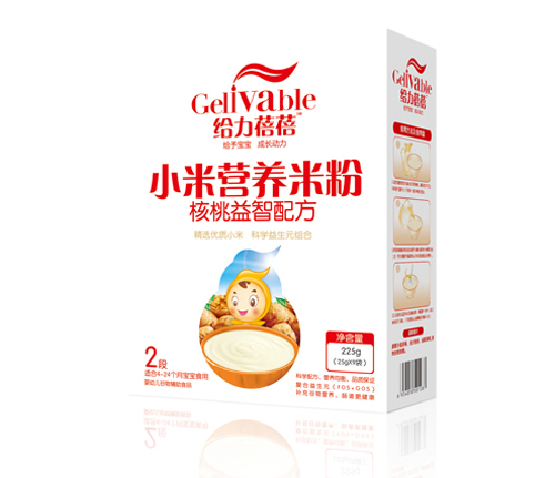 给力蓓蓓核桃益智配方小米营养米粉