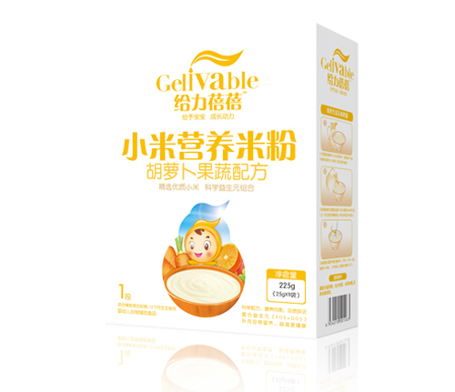 给力蓓蓓胡萝卜果蔬配方小米营养米粉