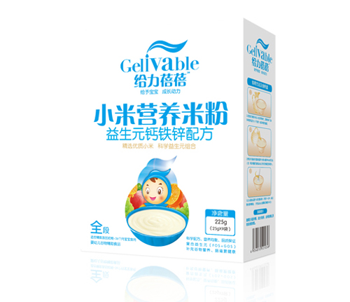 给力蓓蓓益生元钙铁锌配方小米营养米粉