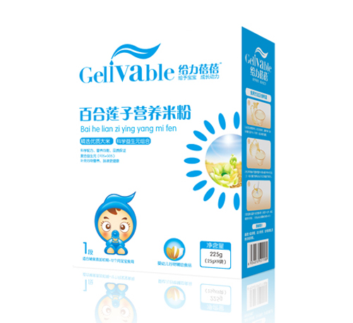 给力蓓蓓百合莲子婴儿营养米粉