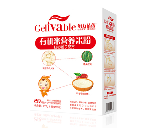 给力蓓蓓红枣莲子配方有机米营养米粉