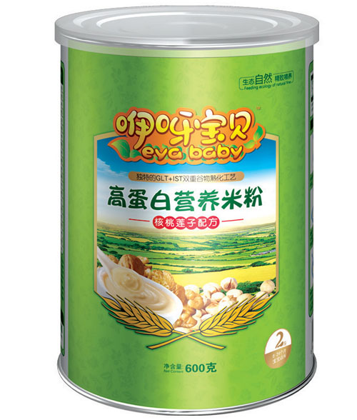 咿呀寶貝核桃蓮子高蛋白營(yíng)養米粉聽(tīng)裝2段