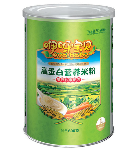 咿呀寶貝胡蘿卜素高蛋白營(yíng)養米粉聽(tīng)裝1段