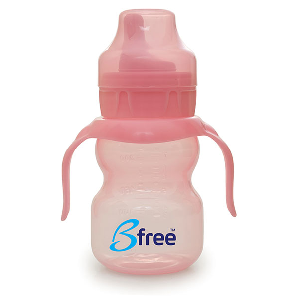 Bfree粉红色双柄易把握简易学饮杯200ml