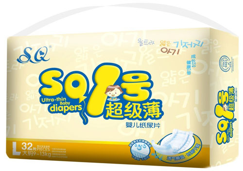 SQ1号超级薄婴儿纸尿片L码32片
