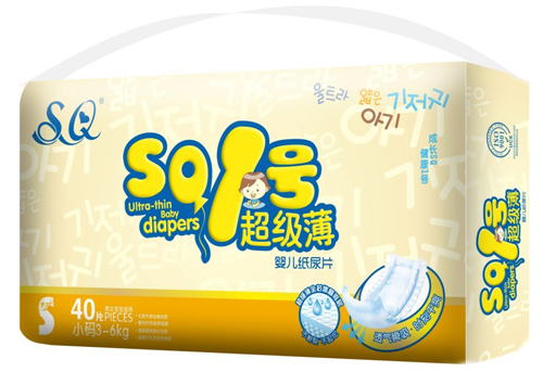 SQ1号超级薄婴儿纸尿片S码40片