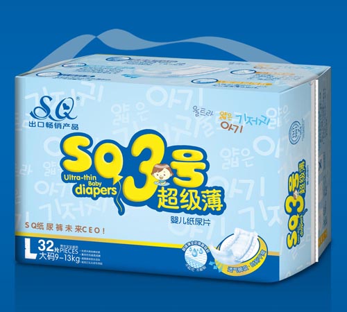 SQ3号超级薄婴儿纸尿片L码32片