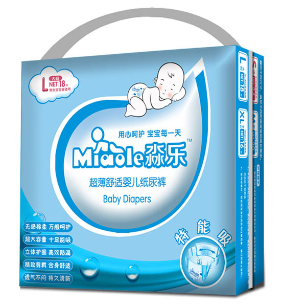 淼乐超薄舒适婴儿纸尿裤L码18片