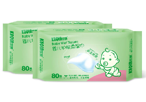 可亲婴儿护肤柔湿巾80抽2包装