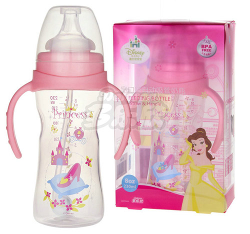迪士尼宝宝宽口径手柄自动吸管奶瓶(大号)230ml