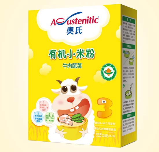 奥氏牛肉蔬菜有机小米粉盒装