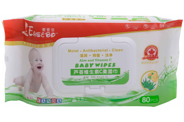 壹壹宝芦荟维生素C柔湿巾80片装