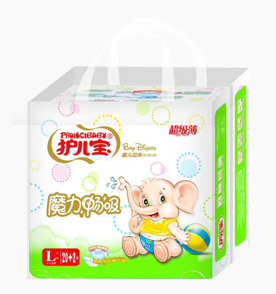 护儿宝魔力畅吸婴儿芯体纸尿裤L码小包