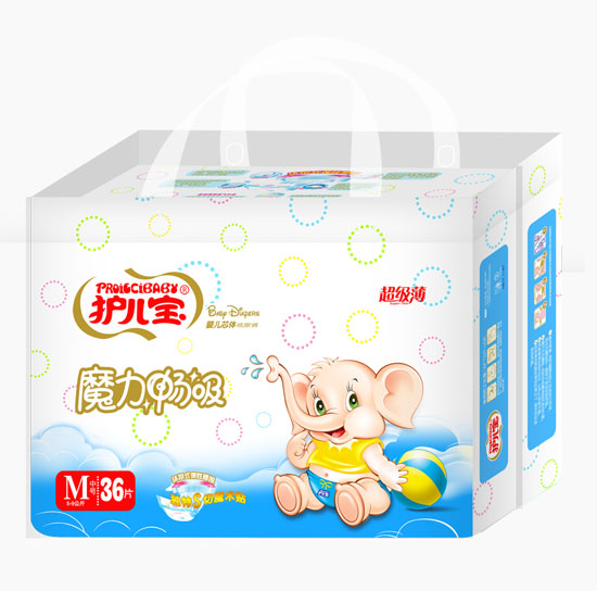 护儿宝魔力畅吸婴儿芯体纸尿裤M码中包