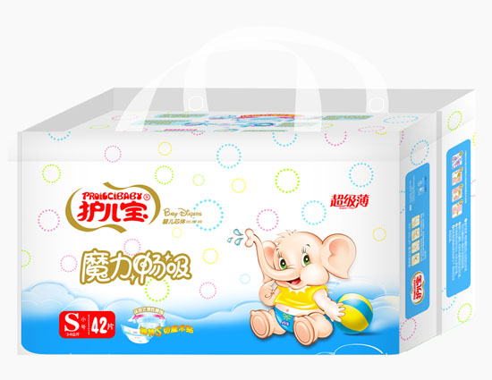 护儿宝魔力畅吸婴儿芯体纸尿裤S码中包