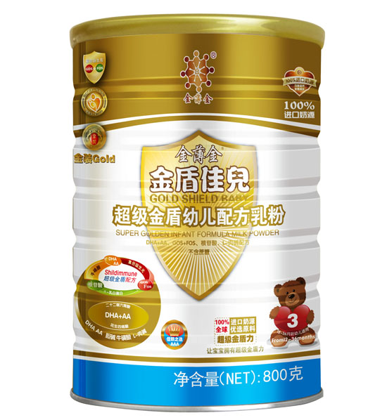 金盾佳兒超級金盾幼兒配方乳粉800克3段聽(tīng)裝