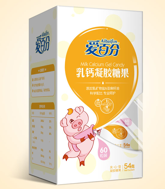 爱百分富乳钙凝胶糖果60粒-火爆孕婴童招商网