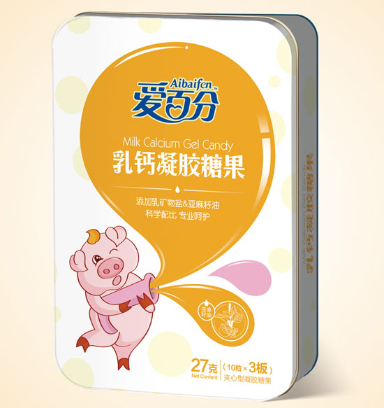 爱百分乳钙凝胶糖果铁盒-火爆孕婴童招商网
