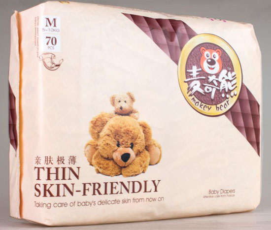 麥奇熊親膚極薄嬰兒紙尿褲M(mǎn)碼