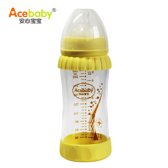 安心宝宝260ml高硼硅玻璃奶瓶
