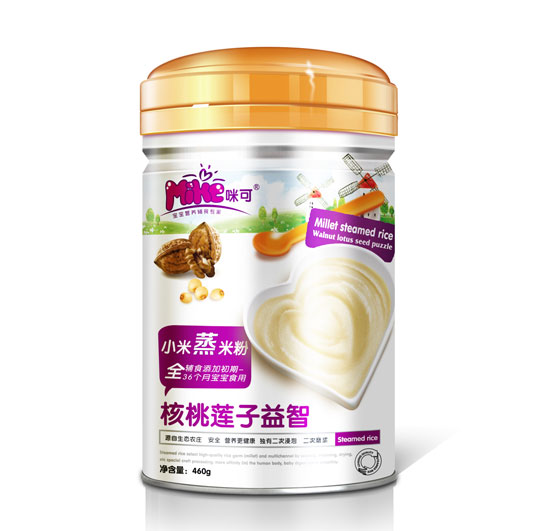 咪可核桃莲子益智小米蒸米粉全段听装-火爆孕