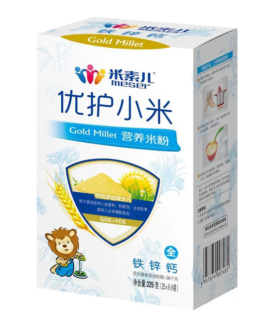 米素儿铁锌钙优护小米营养米粉盒装