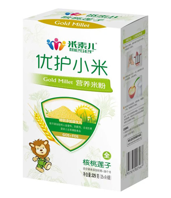 米素兒核桃蓮子優(yōu)護小米營(yíng)養米粉盒裝