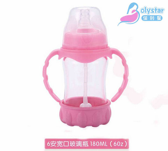 保利星180ml宽口自然实感晶钻奶瓶