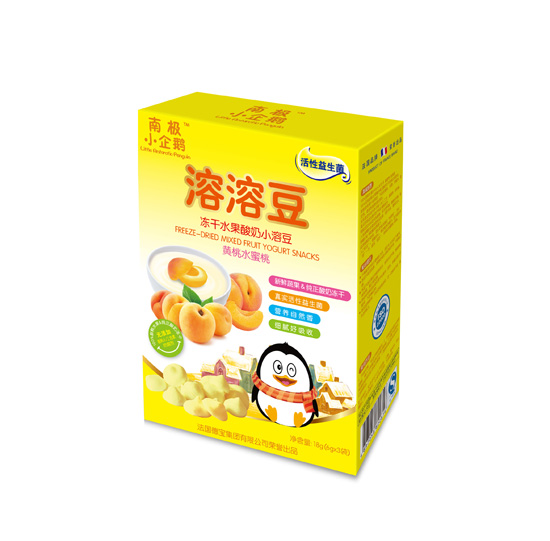 南极小企鹅黄桃水蜜桃溶溶豆