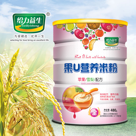 给力益生果U米粉（苹果雪梨铁桶）