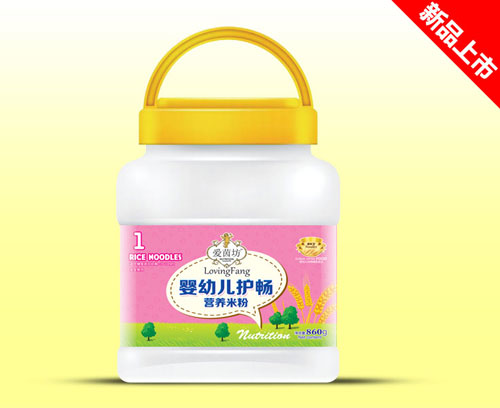 愛(ài)茵坊860g營(yíng)養米粉桶裝嬰幼兒護暢