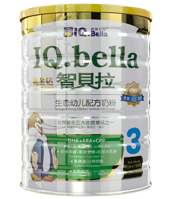 智贝拉超金钻生态幼儿配方奶粉3段