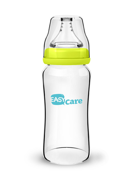 伊斯卡尔240ml玻璃宽口径奶瓶(黄色)