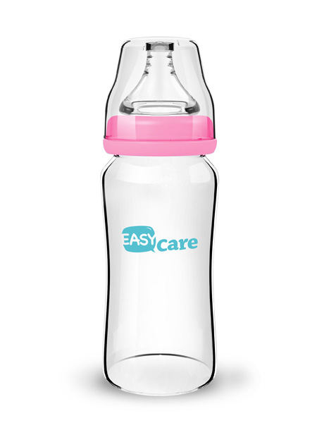 伊斯卡尔240ml玻璃宽口径奶瓶(红色)