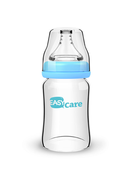 伊斯卡尔150ml玻璃宽口径奶瓶(蓝色)