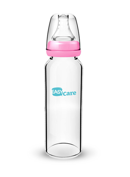 伊斯卡尔240ml玻璃标准口径奶瓶(红)