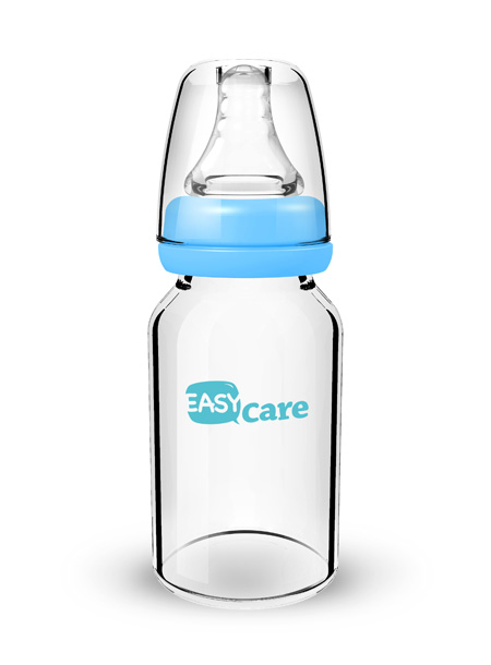 伊斯卡尔120ml玻璃标准口径奶瓶(蓝)